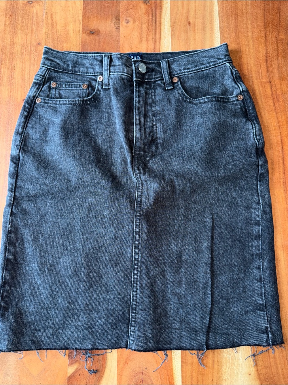 GAP Women's Black Denim Skirt - High-Rise Pencil Style